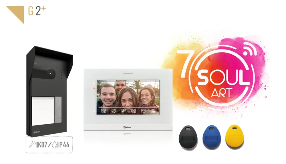 Kit Golmar Soul con monitor ART 7W, placa de calle y llaveros